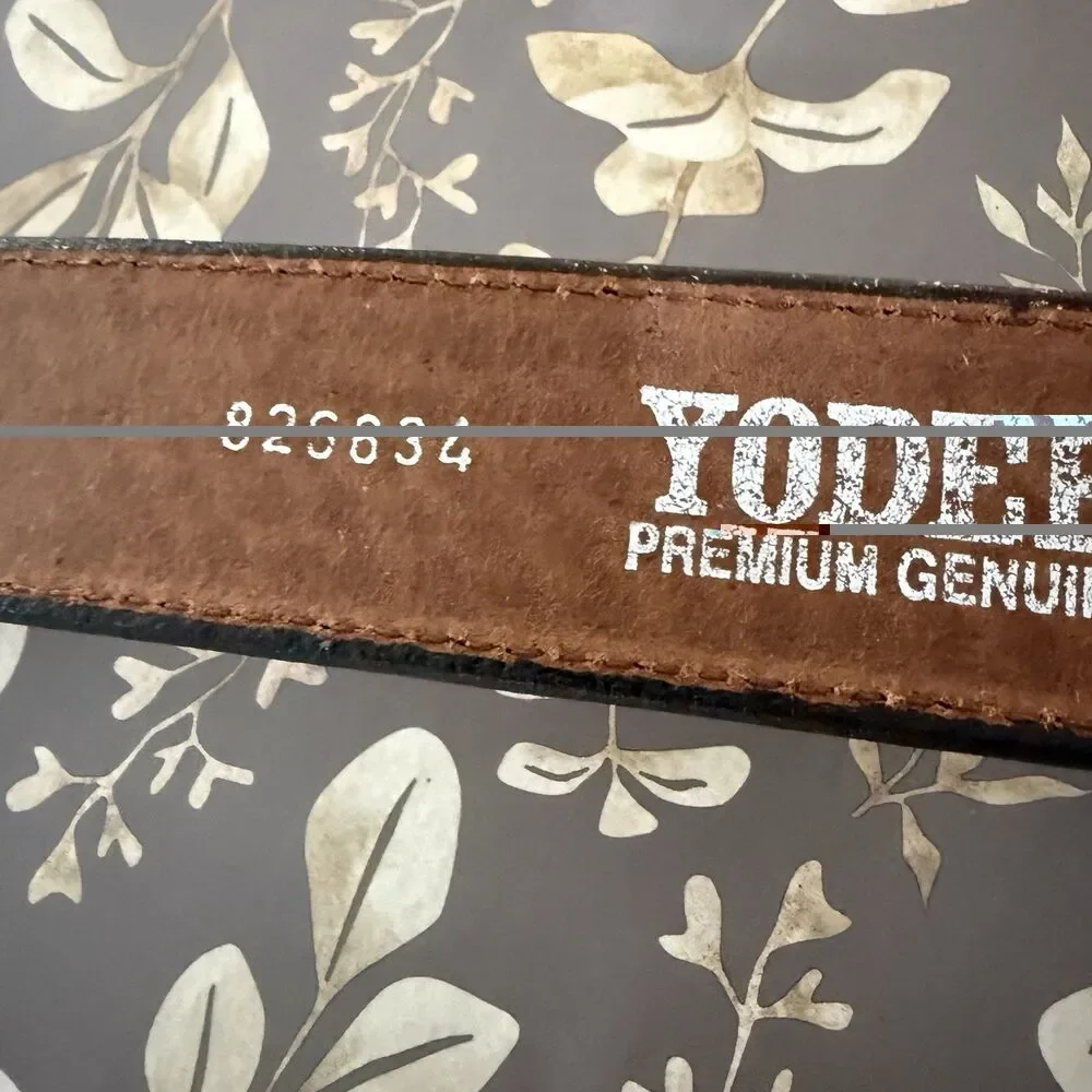 Amish Handmade Basketweave Ranger Yoder Men's Brown Solid Belt Size 46 NWOT